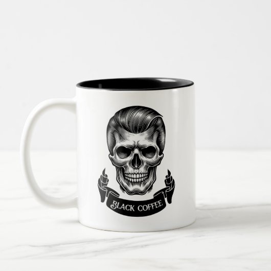 Zwart-wit Skull Coffee Mok (Links)