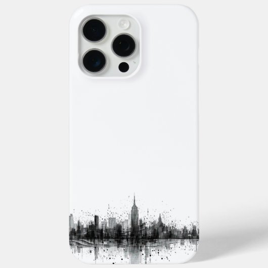 Zwart-wit skyline Case-Mate iPhone case (Achterkant)