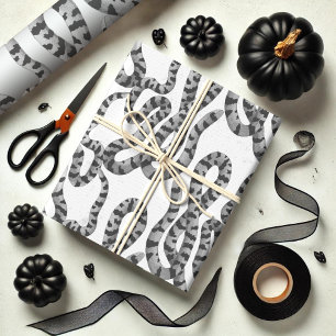 Zwart-wit  Slangenpatroon Inpakpapier Vel