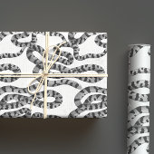 Zwart-wit  Slangenpatroon Inpakpapier Vel