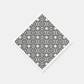 Zwart-wit slingerend Griekse Sleutelpatroon Servet (Hoek)