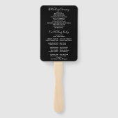 Zwart-Wit Slingerlicht Bruiloftsprogramma Handwaaier (Achterkant)