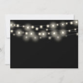 Zwart-Wit Slingerlichten Bloemfotowedding Kaart (Achterkant)