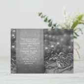 zwart-wit slot en belangrijk elegant huwelijk kaart (Staand voorkant)