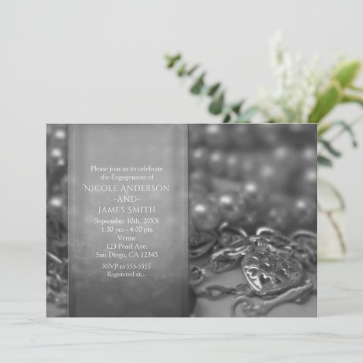  zwart-wit slot en belangrijk elegant huwelijk kaart (Staand voorkant)