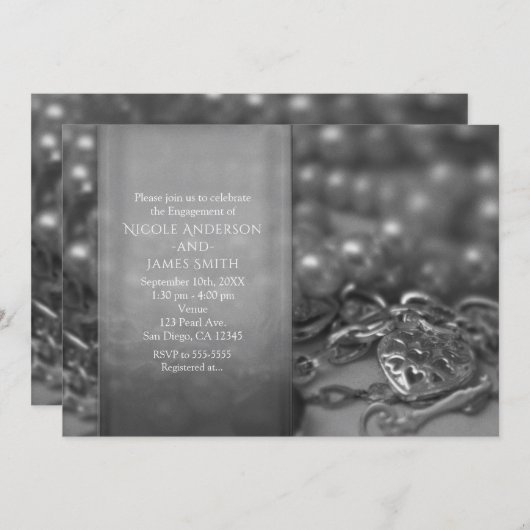 zwart-wit slot en belangrijk elegant huwelijk kaart (Voorkant / Achterkant)