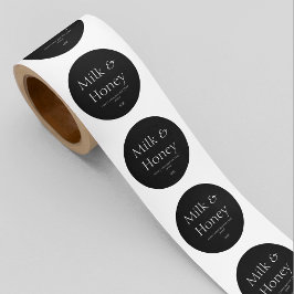 Zwart Wit Small Business Candle Label