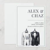 Zwart-wit smoking Save the Date (Voorkant / Achterkant)