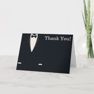 Zwart-Wit Smoking Tuxedo Bedankje Bedankkaart