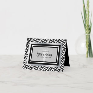 Zwart, wit smoking, zwarte strik, das, formeel bedankkaart