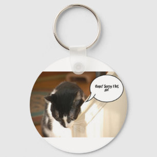zwart-wit smokingkat sleutelhanger