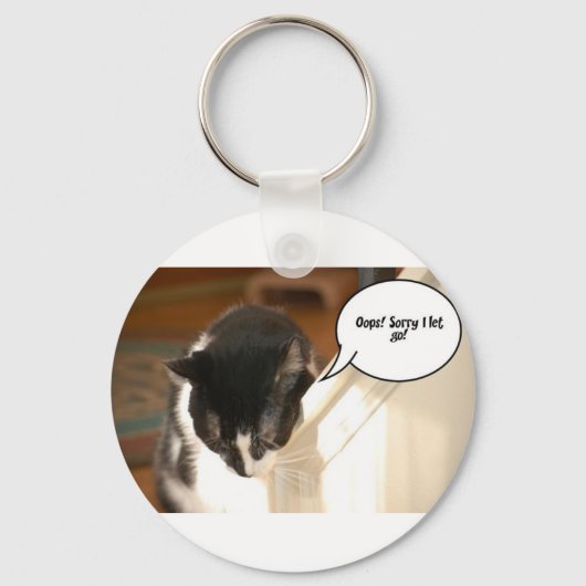 zwart-wit smokingkat sleutelhanger (Voorkant)