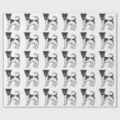Zwart-wit Smooth Fox Terrier hond patroon Cadeaupapier (Vlak)