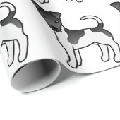 Zwart-wit Smooth Fox Terrier hond patroon Cadeaupapier (Rol Hoek)