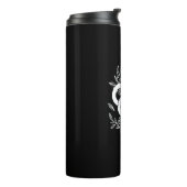 Zwart-wit Snake Floral Design Tumbler Thermosbeker (Gedraaid links)