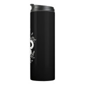 Zwart-wit Snake Floral Design Tumbler Thermosbeker (Geroteerd rechts)