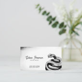  Zwart & Wit Snake Tattoo Shop Visitekaartje (Staand voorkant)