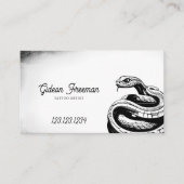  Zwart & Wit Snake Tattoo Shop Visitekaartje (Voorkant)