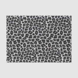 Zwart wit sneeuw luipaard dierpatroon tissuepapier