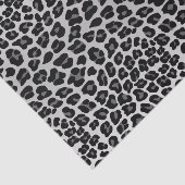 Zwart wit sneeuw luipaard dierpatroon tissuepapier (Detail)
