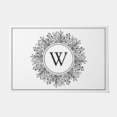 Zwart-wit sneeuwvliesmonogram kerst deurmat (Voorkant)