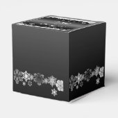 Zwart-wit Sneeuwvlok Bruiloft Favor Box Bedankdoosjes (Achterkant)