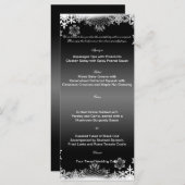 Zwart-wit Sneeuwvlok Bruiloft Menu (Voorkant / Achterkant)