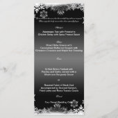 Zwart-wit Sneeuwvlok Bruiloft Menu (Voorkant)