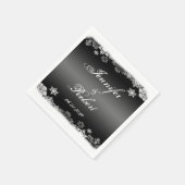 Zwart-wit Sneeuwvlok Bruiloft Servetten (Hoek)