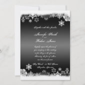 Zwart-wit Sneeuwvlok bruiloft uitnodiging (Voorkant)