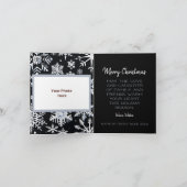 Zwart & Wit Sneeuwvlok Elegantie Foto Kerstmis Bedankkaart (Binnen)