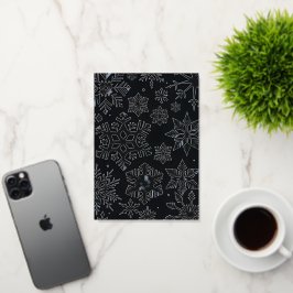 Zwart & Wit Sneeuwvlok Elegantie Foto Kerstmis Folie Wenskaart