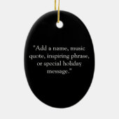 Zwart-wit Sneeuwvlok Muzieknoten Monogram Keramisch Ornament (Achterkant)