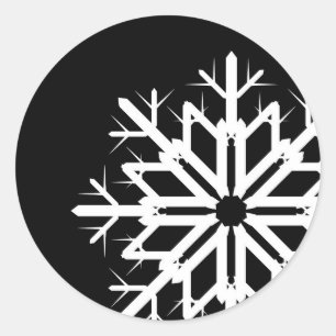 Zwart-wit Sneeuwvlok Sticker