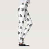Zwart-wit Sneeuwvlok Vakantie Winter Kerstmis Leggings (Rechts)