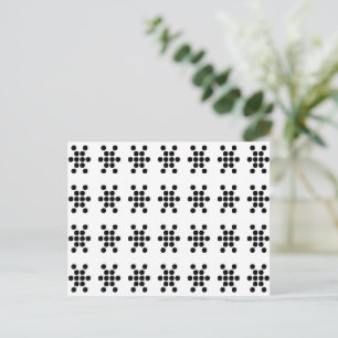 Zwart wit sneeuwvlokken feestelijk patroon briefkaart