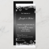 Zwart-wit Sneeuwvlokken Huwelijksprogramma Programmakaart (Voorkant / Achterkant)