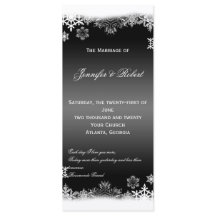 Zwart-wit Sneeuwvlokken Huwelijksprogramma