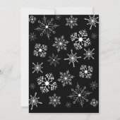 Zwart-wit Sneeuwvlokken Kerst Kaart (Achterkant)