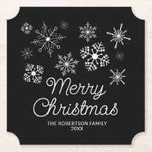 Zwart-wit Sneeuwvlokken Kerstfeest