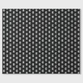  zwart wit sneeuwvlokken patroon Kerstmis Cadeaupapier (Vlak)