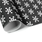 zwart wit sneeuwvlokken patroon Kerstmis Cadeaupapier (Rol Hoek)