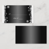 Zwart-wit Sneeuwvlokken Trouwplaats Kaarten Plaatskaartje (Voorkant / Achterkant)