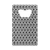 Zwart-wit snijpatroon creditkaart flessenopener (Achterkant)