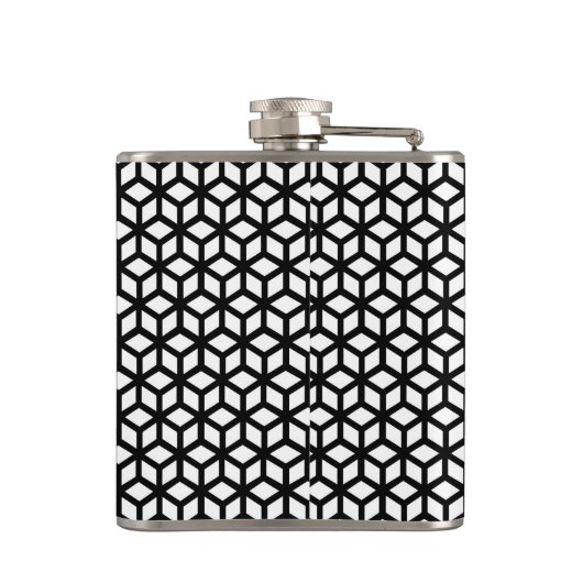 Zwart-wit snijpatroon heupfles (Achterkant)