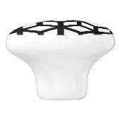 Zwart-wit snijpatroon keramische knop (Zijkant)