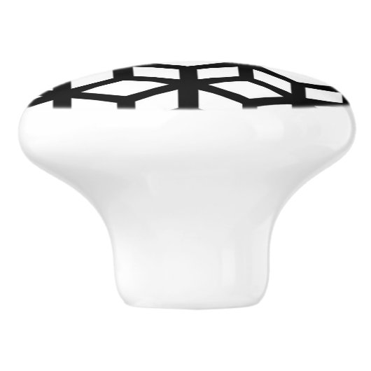 Zwart-wit snijpatroon keramische knop (Zijkant)