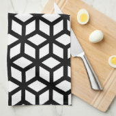 Zwart-wit snijpatroon theedoek (Quarter Fold)