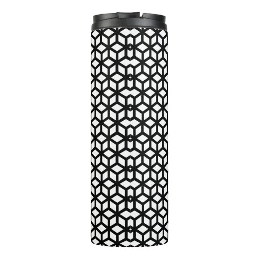 Zwart-wit snijpatroon thermosbeker (Achterkant)