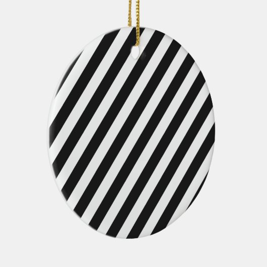 Zwart-wit Snoep Stripe Design Ornament (Rechts)